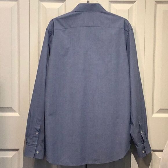 MICHAEL KORS PINSTRIPE BUTTON DOWN LONG SLEEVE‎ SHIRT SIZE 16.5 (LARGE) - Picture 4 of 8